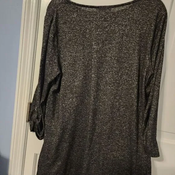 Heather Gray Tunic shift dress, button accents on sleeve. Apt‎ 9. XXL. Like new. - Picture 8 of 9